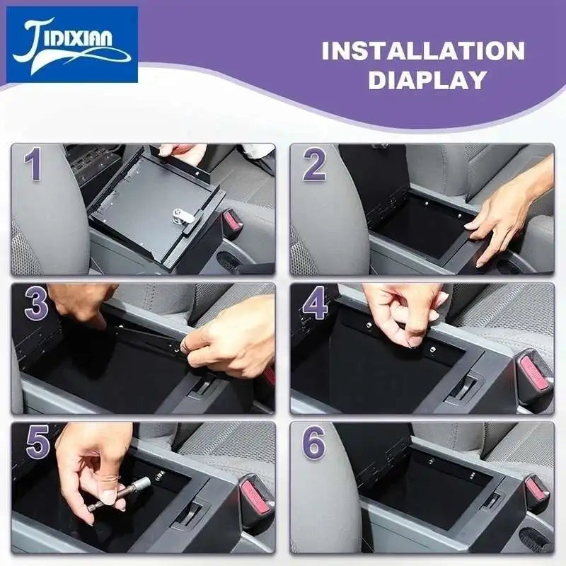 JIDIXIAN Car Armrest Safe Storage Box Cipher Lock for Jeep Wrangler JK 2007 2008 2009 2010 2011 2012 2013 2014 2015 2016 2017