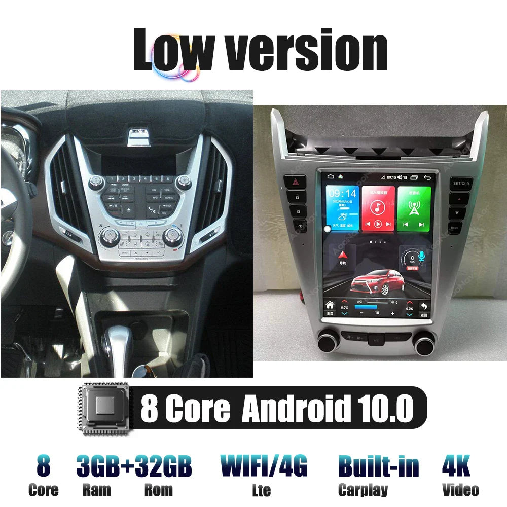 128GB Android Car Radio For GMC TERRAIN CHEVY EQUINOX 2010-2016 Multimedia Player GPS Navigation Wireless Carplay AUTO Head Unit