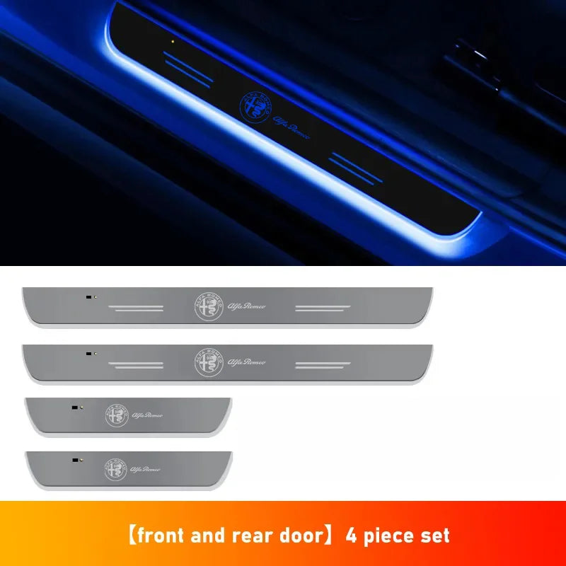 Car Wireless LED Threshold Light For Alfa Romeo Giulia Giulietta Mito Sportiva Stelvio 147 156 159 Car Pedal Light Accessories