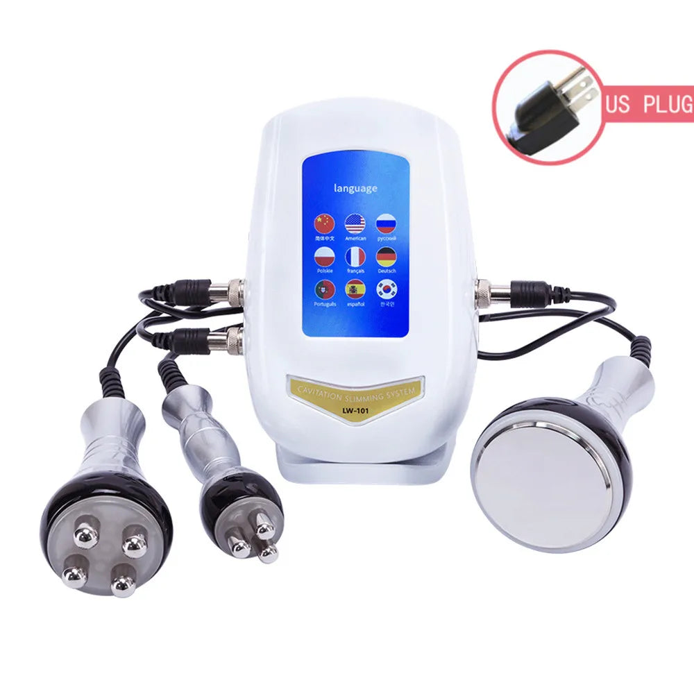 3 in 1 40K vacuum Ultrasonic Cavitation system Machine RF Face Lifting Device Eye Massager Weight Loss Machine fat burner