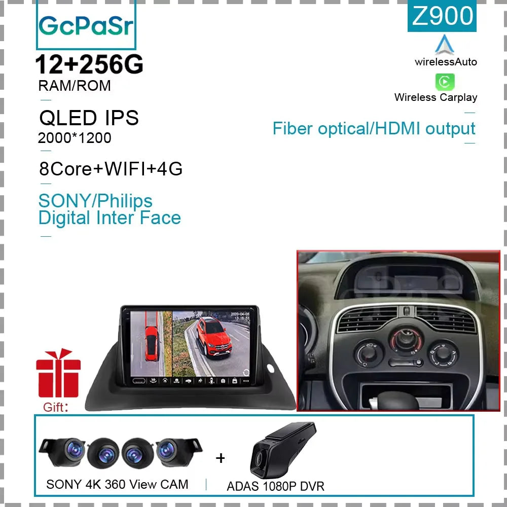 Car Radio Android For Renault kangoo 2008 2009 2010 2011 2012 2013 2014 2015 - 2018 Multimedia Player GPS Carplay Android Auto