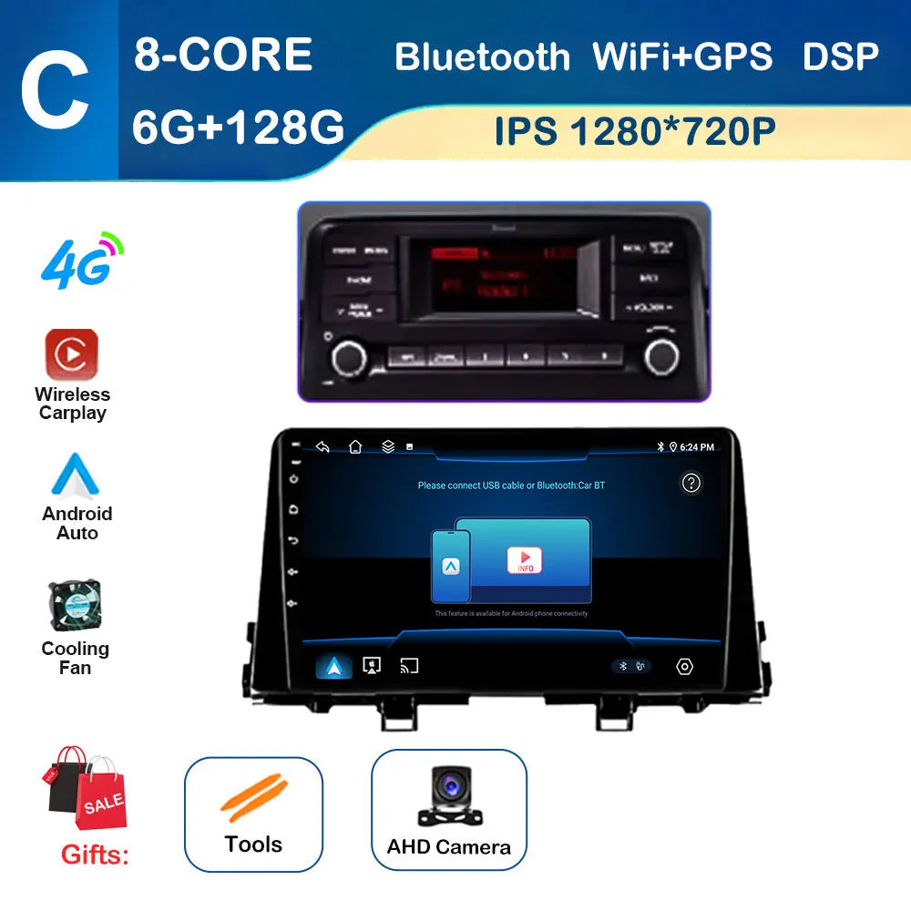 9 inch GPS Navigation for KIA Morning 3 picanto 2017 - 2020 Android Auto Car Radio Video Multimedia Player DSP Stereo Bluetooth