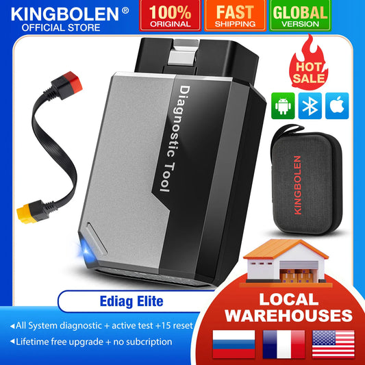 KINGBOLEN Ediag Elite OBD2 Bi-Directional Scanner All System Diagnostic Tool 15+ Hot Reset CANFD Protocol, No Subscriptions