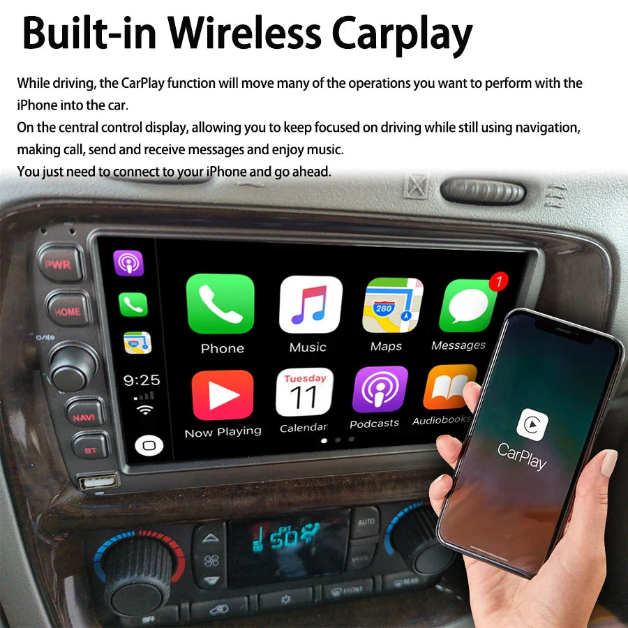Android 13 Car Radio Stereo GPS For Chevrolet Silverado Suburban Tahoe & GMC Sierra 2003-2006 Hummer Multimedia Video Player