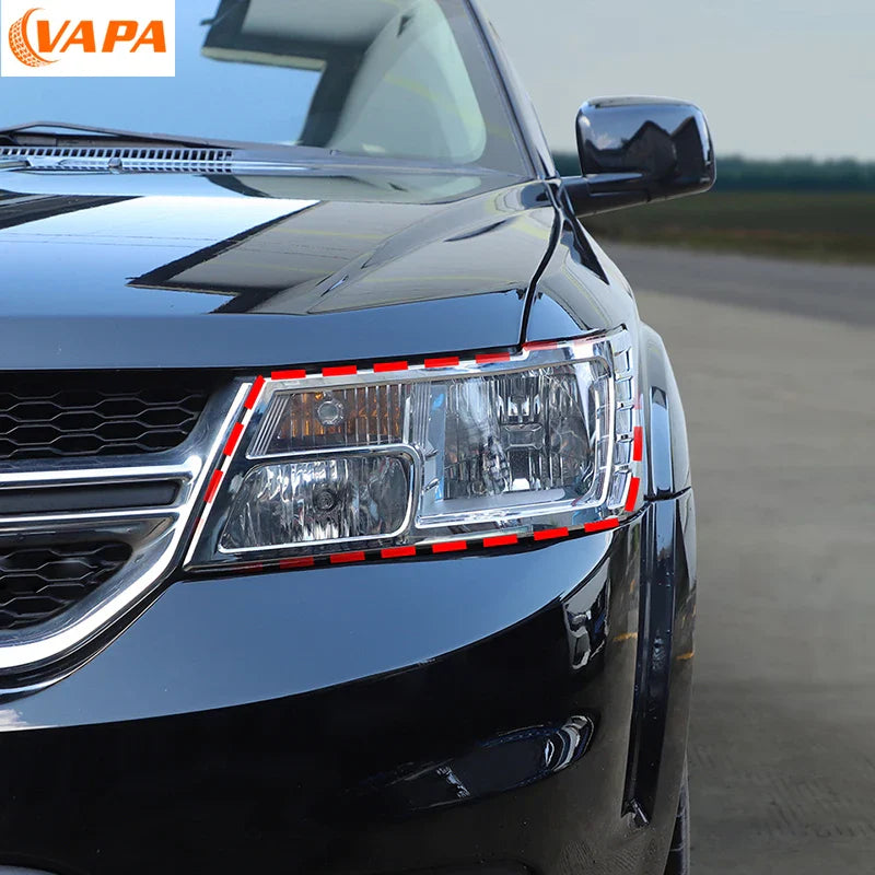 Car Front Lamp Trim Headlamp Cover Stickers ABS Decoration for Dodge Journey 2011-2020 Interior Accessories