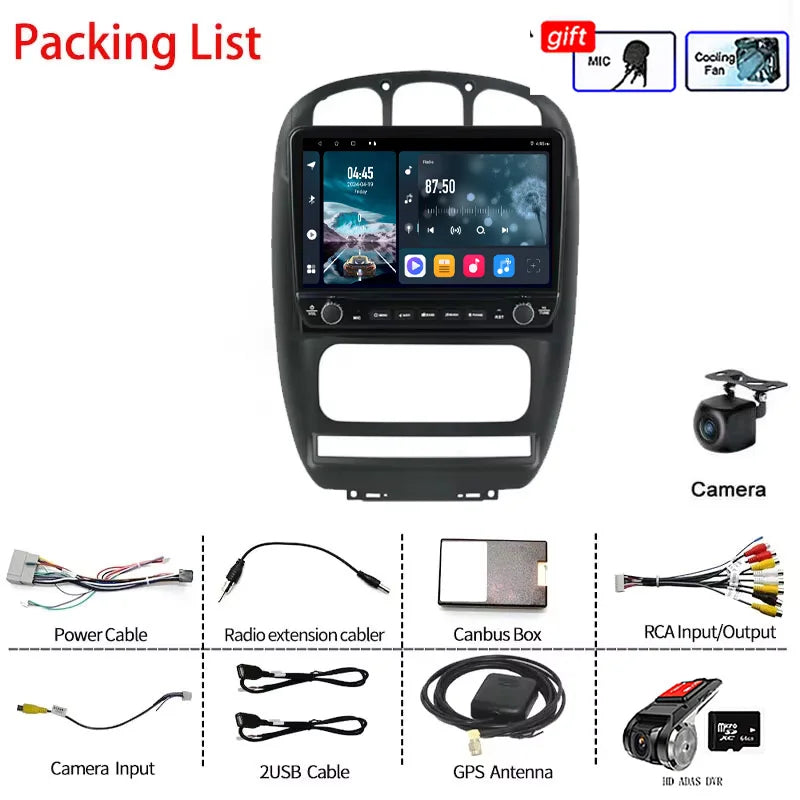 10“ 6+128GB  Android13  For Dodge Caravan2000-2007 Car Radio QLED Multimedia Video Player GPS Navigation CarPlay No 2 Din Stereo