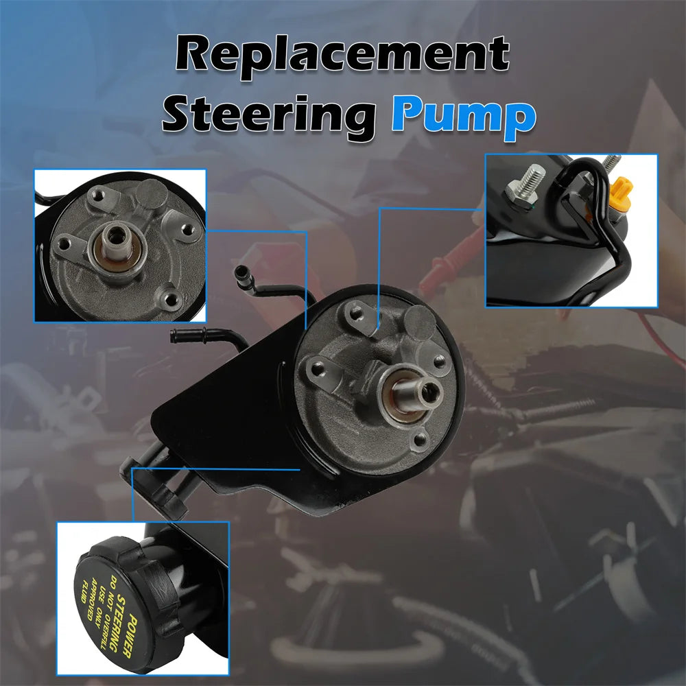 26041316 26041500 26041539 26045591 26068918 Power Steering Pump w/ Reservoir For Cadillac Chevrolet GMC Hummer H2 20-8739
