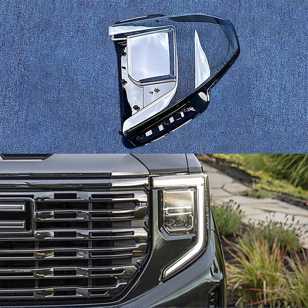 Car Front Headlight Lens Cover For GMC Sierra 2022 2023 Auto Head Light Lamp Case Headlamp Clear Lampshade Lampcover