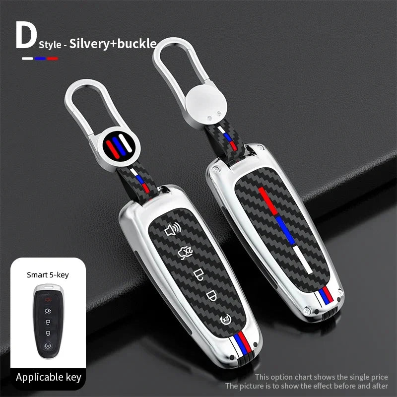 Zinc Alloy Car Key Case Cover for Ford C-Max Edge Escape Expedition Explorer Focus Taurus & Lincoln MKS MKT MKX Navigator
