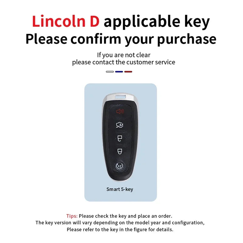 Zinc Alloy Car Key Case Cover for Ford C-Max Edge Escape Expedition Explorer Focus Taurus & Lincoln MKS MKT MKX Navigator