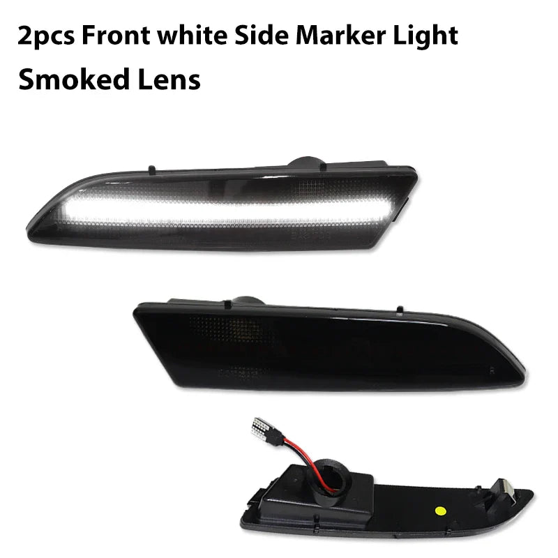 4PCS LED Side Marker light bumper front amber & rear red turn Signal Lights for 2004 2005 2006 2007 -2008 Chrysler Crossfire