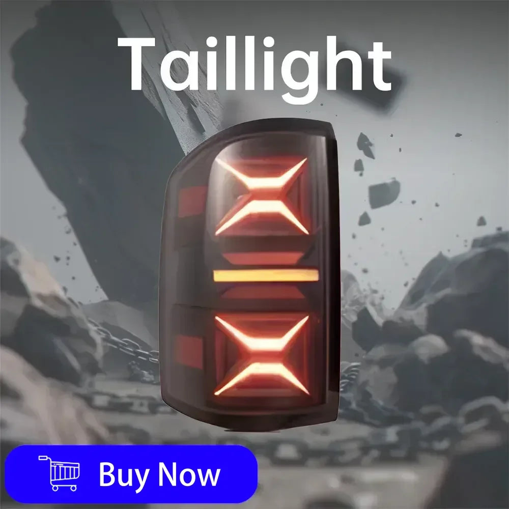 LED Car Taillights Assembly For GMC Sierra 2014-2018 Upgrade Highlight Flashing Signal Light Plug and Play Tools Accessories