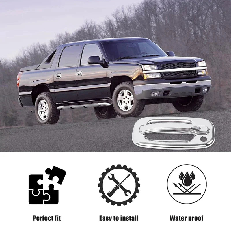 NEW-Chrome Door Handle Cover Trim For Chevrolet Silverado Tahoe Suburban Avalanche GMC Yukon Sierra 1999-2006
