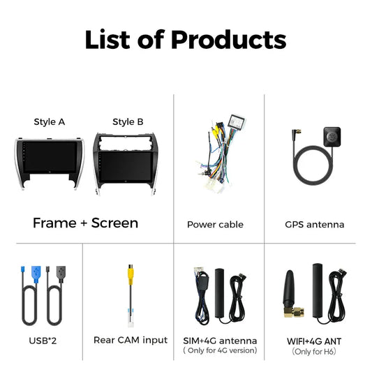 Ainavi Car Radio For Toyota Camry 7 2012 2013 2014 2015 2016 XV50 Wireless Carplay Android Auto Car Stereo Car multimedia 2 DIN