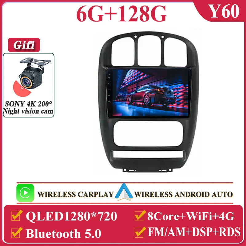Auto Radio Android 14 For Dodge Caravan 4 For Chrysler Grand Voyager RS 2000 - 2012 Car Multimedia Player Navigation Screen DVD