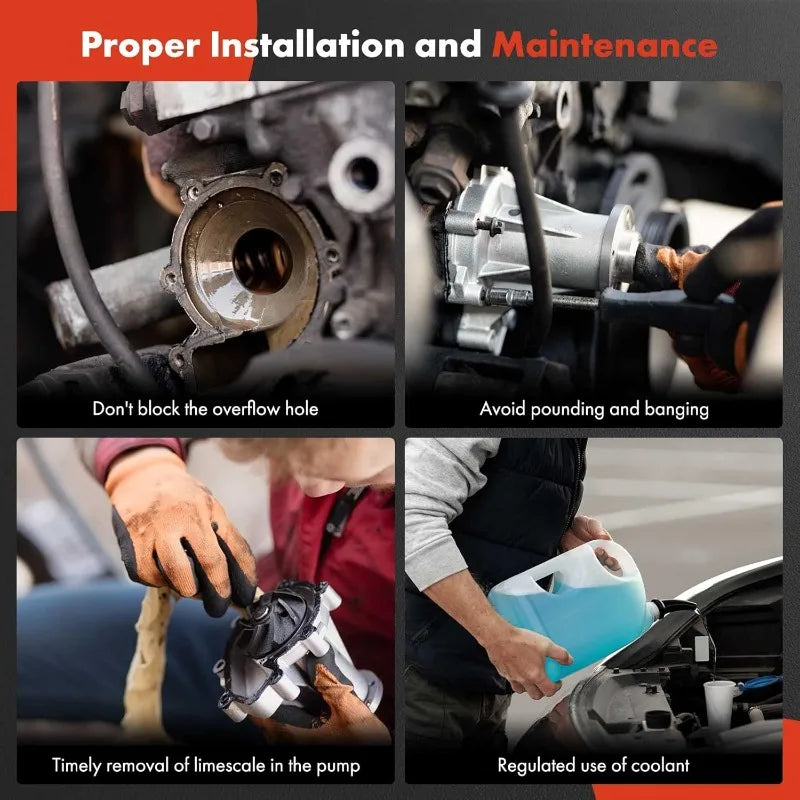 A-Premium Engine Water Pump W/Thermostat & Gasket Compatible with , GMC, , Hummer & Models, 4.8L 5.3L 6.0L - Silverado,