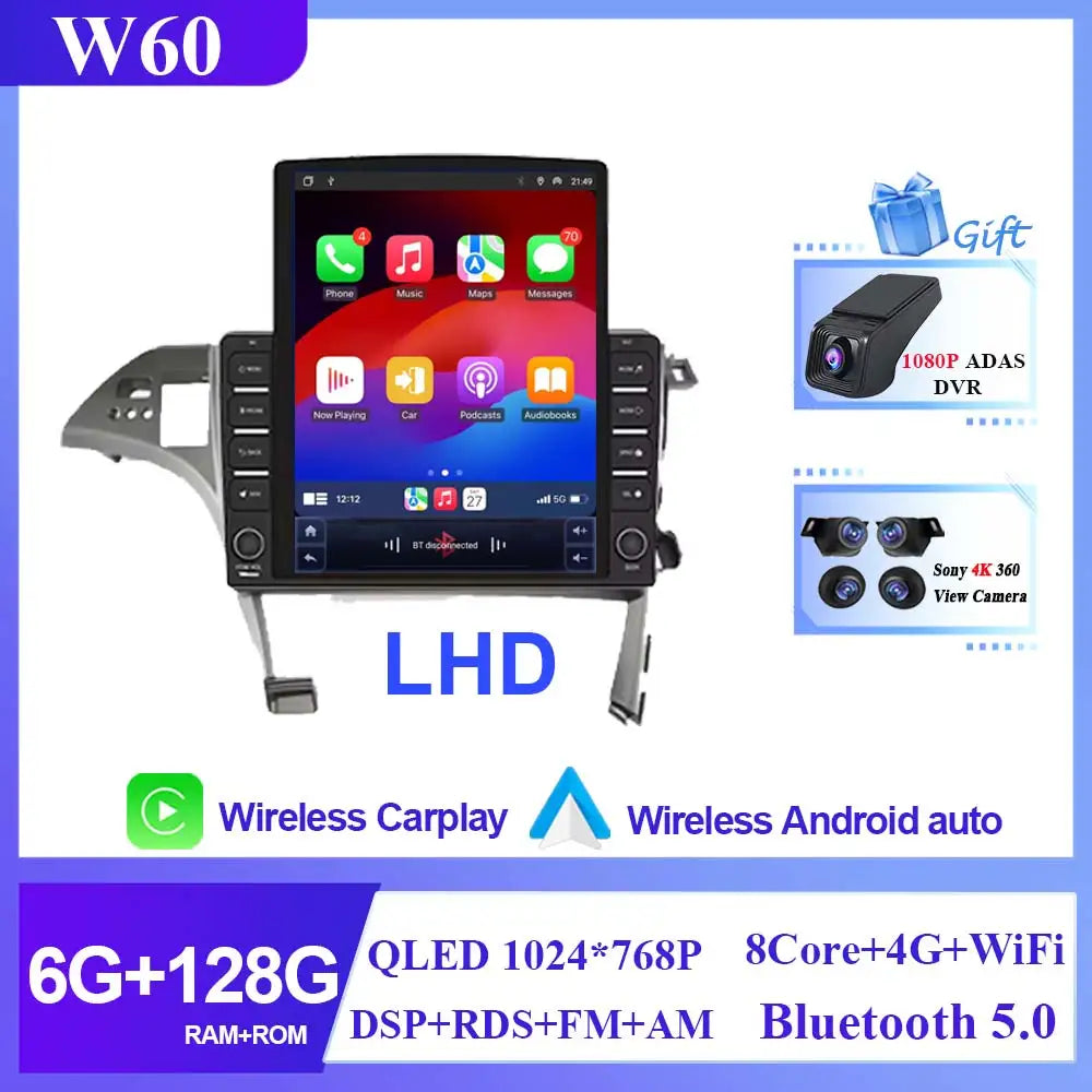 Car For Toyota Prius 3 XW30 2009 - 2015 RHD Android Auto Radio Stereo Head Unit Multimedia Player Navigation Carplay No 2din DVD