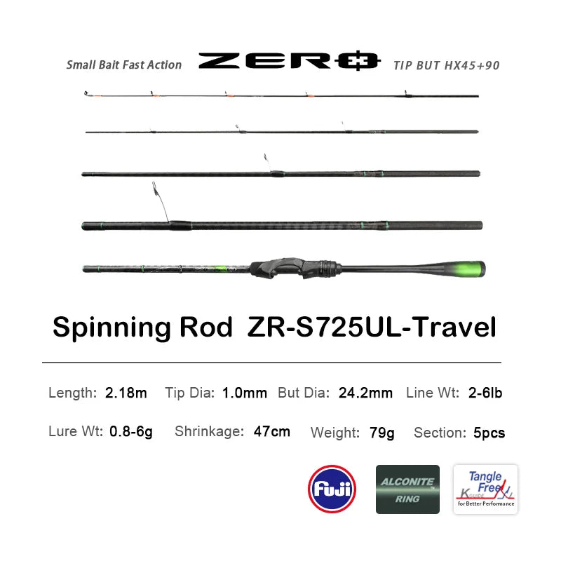 PURELURE ZERO Small Bait Light High Carbon Long Throwing Rod Rock Fishing Spinning Trout Rod BFS Fishing Casting UL Stream Bass