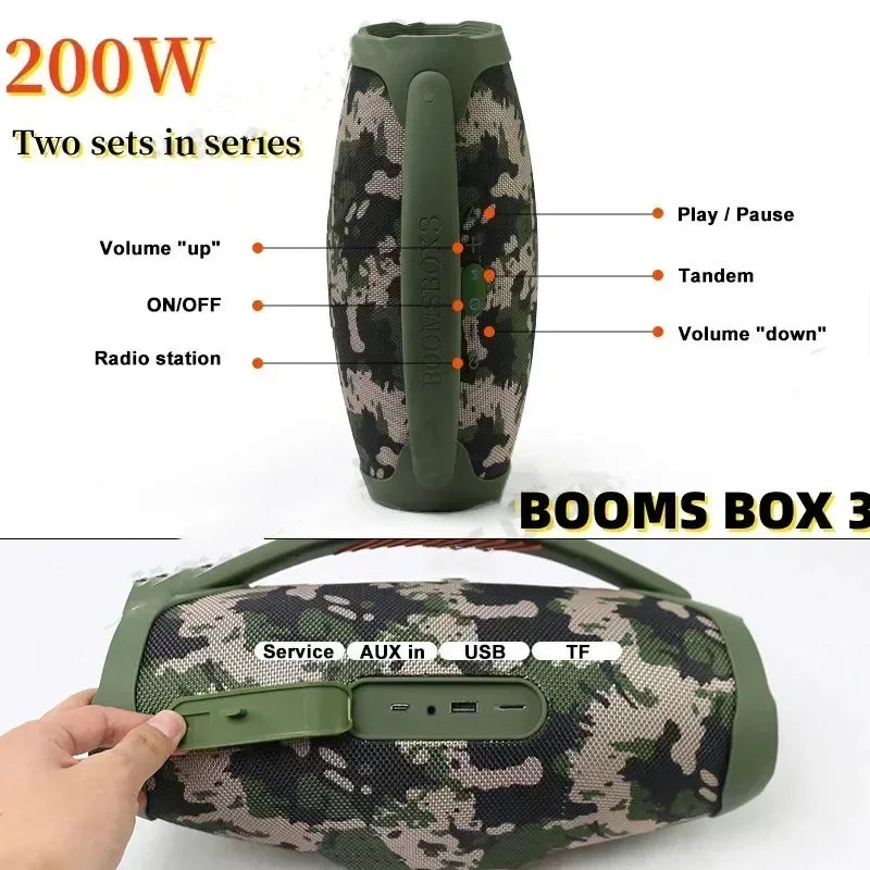 Portable High-power 100W Wireless Bluetooth Speaker RGB Light Outdoors Party Music Center Home Theater Subwoofer TWS Sound Box