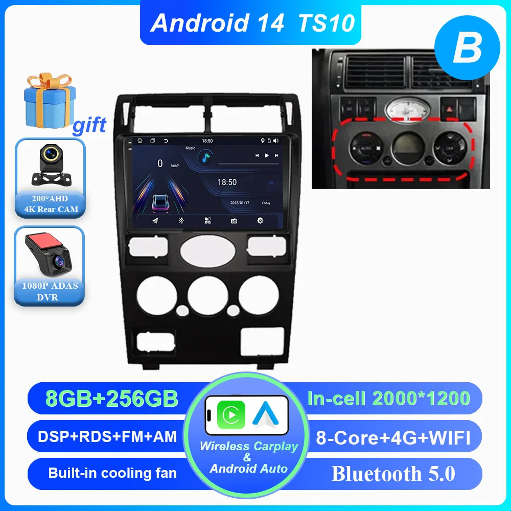 Android 14 Radio Stereo For Ford Mondeo MK 3 2000 2001 2002 2003 2004 2005-2007 Auto Multimedia Player GPS Navigation Bluetooth