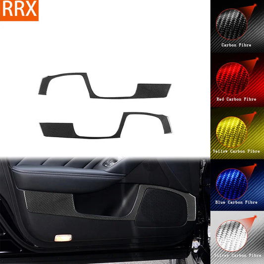 For Infiniti Q50 2014-2020 Real Carbon Fiber Sticker Front door audio speakers Storage panel Car inside decorative Accessories