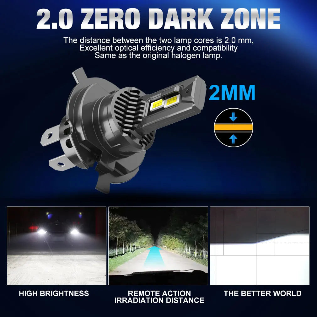 30000LM Canbus H4 LED Headlight Bulbs 9003 HB2 lampada High Low Beam Car Light Turbo Led Diode Lamp Auto 6500K 12V