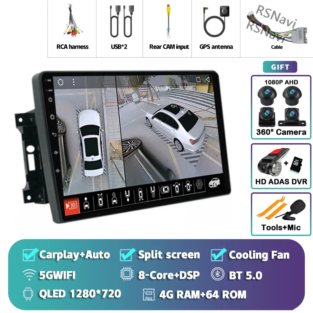 Android 14 Car Radio For Jeep Compass Grand Cherokee Wrangler Chrysler Sebring Town Country Dodge Charger Multimedia Stereo 2din