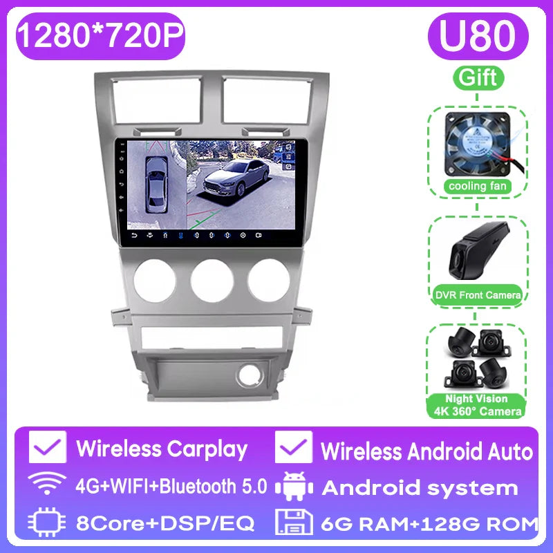 Car Radio Carplay For Dodge Avenger JS 2007 - 2010 For Dodge Nitro 2006 - 2011 Navigation GPS Android Auto Multimedia Player BT