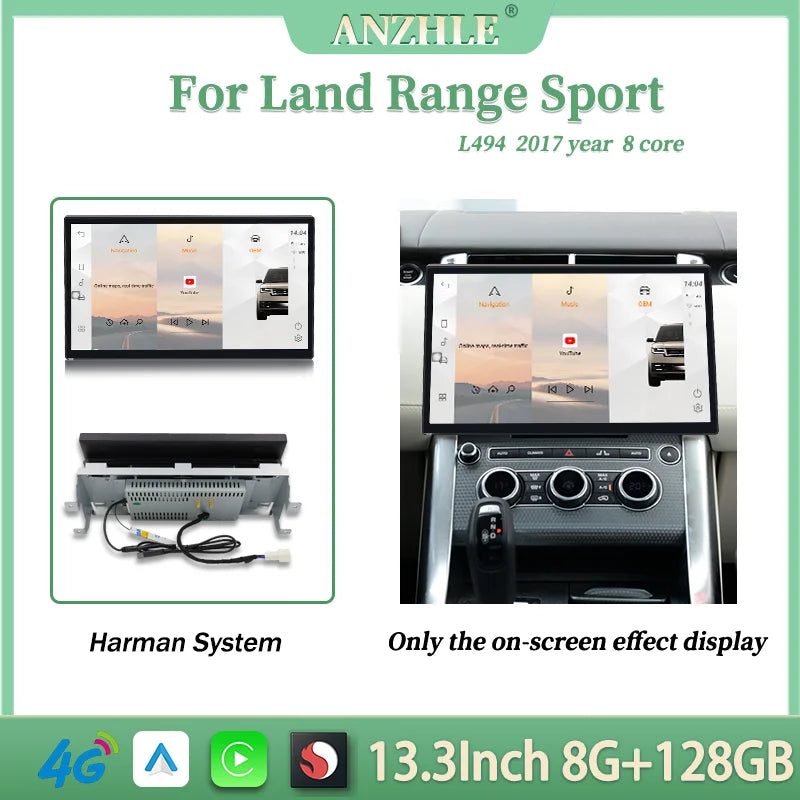 13"For Range Rover Sport L494 Android 13 Multimedia Player Car GPS Radio Wireless Carplay And Android Auto Original Car OEM Menu