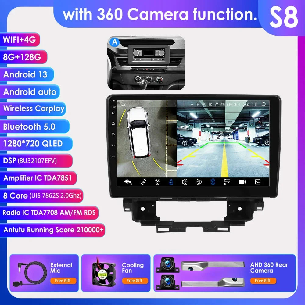 Hizpo Car Intelligent Systems Carplay Android Car Radio for Renault Kangoo 2019-2025 Multimedia Video Player WIFI 7862 Autoradio