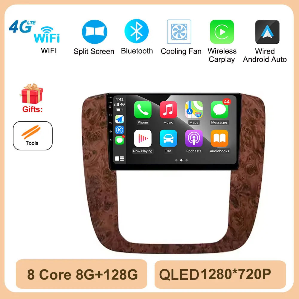 Android 14 for GMC Yukon Chevrolet Tahoe Suburban 2008-2012 Car Radio Multimedia Video Player Navigation Stereo GPS Navi 4G TOOL