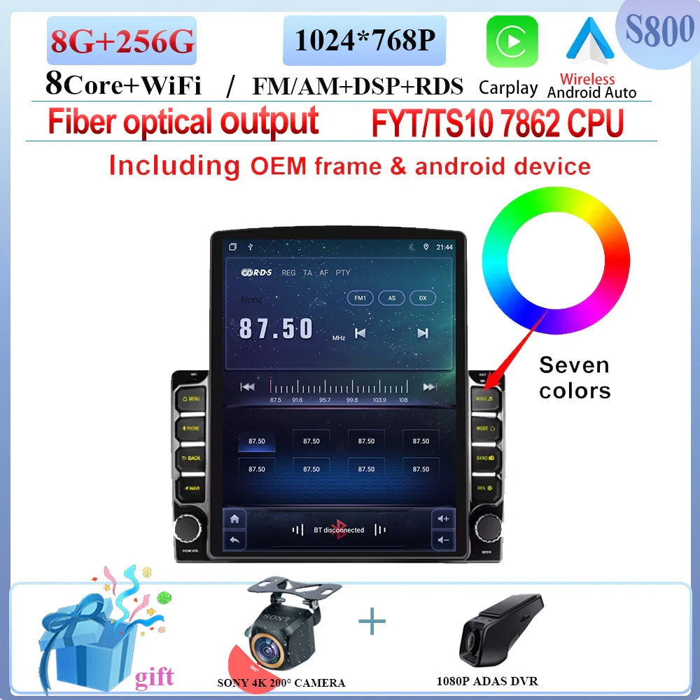 Android Auto For Toyota Hiace H200 2010 - 2018 RHD Multimedia Player Wireless Carplay GPS Navigation 5G WIFI 2din