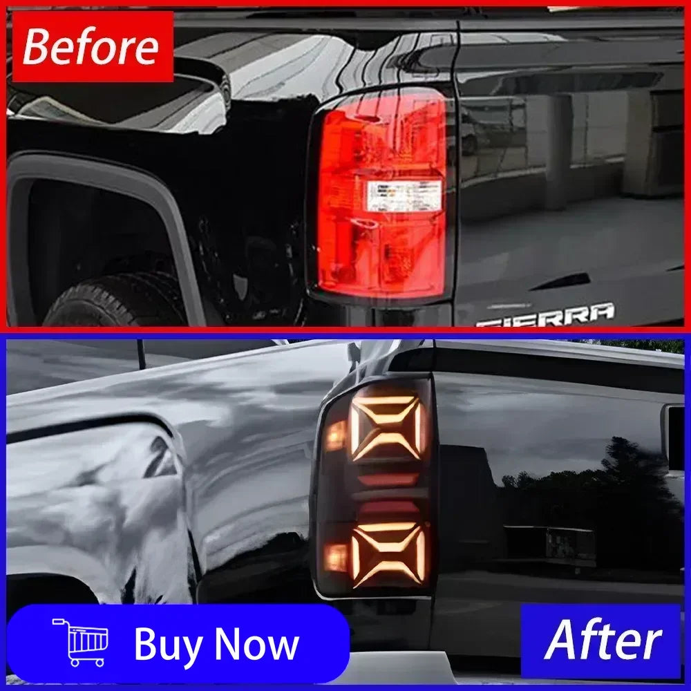 LED Car Taillights Assembly For GMC Sierra 2014-2018 Upgrade Highlight Flashing Signal Light Plug and Play Tools Accessories