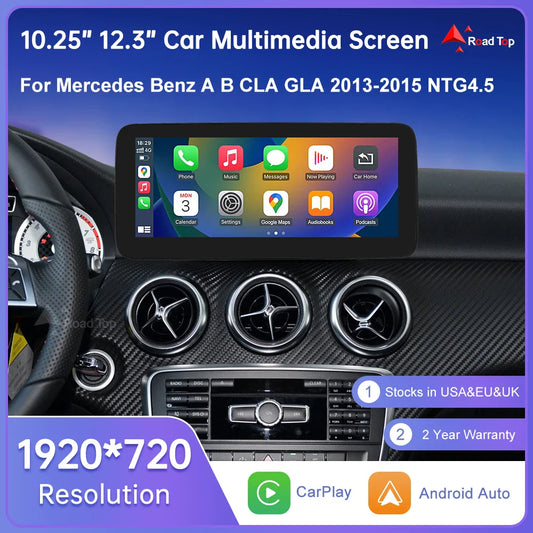 Touch Screen Car Radio for Mercedes Benz A B Class W176 CLA GLA W246 NTG4.5 Multimedia GPS With Carplay Android Auto Mirroring