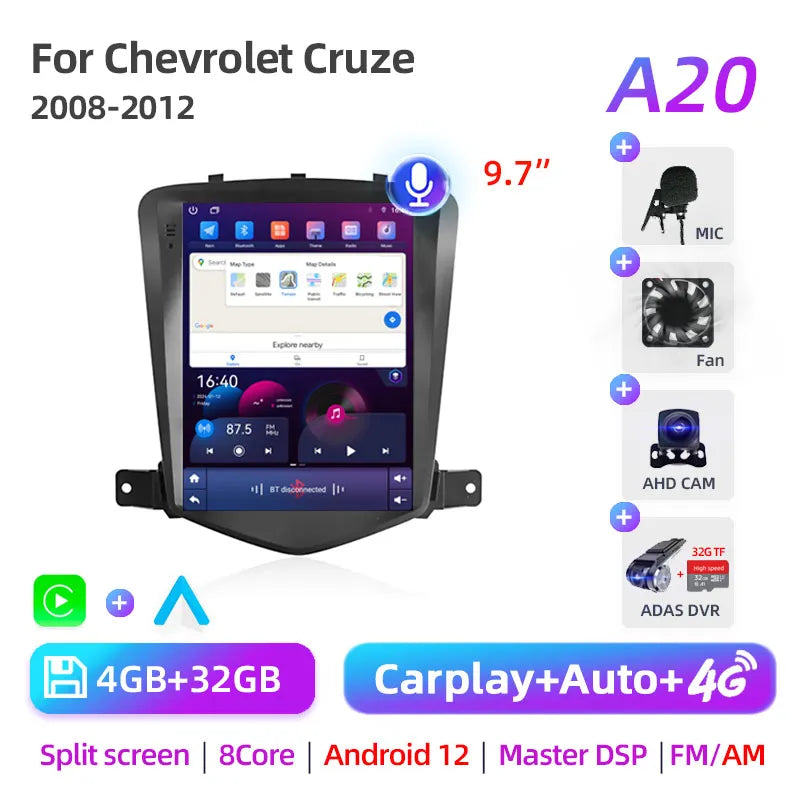 2Din Car Radio For Chevrolet Cruze J300 2008 2009-2012 Stereo Multimedia Video Player Navigation GPS Carplay 4G Android 11