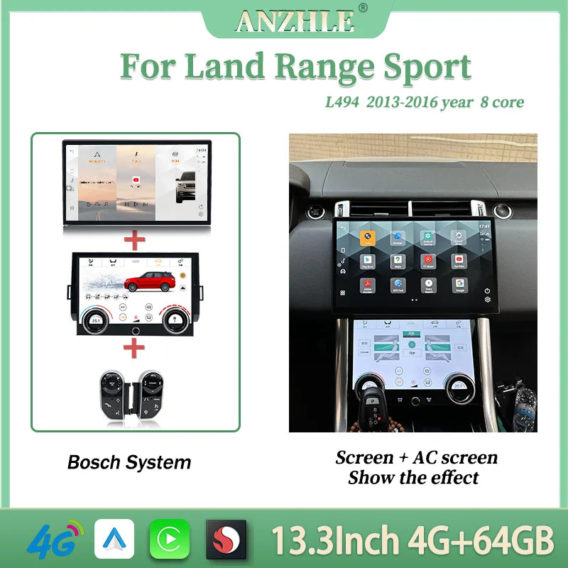 13"For Range Rover Sport L494 Android 13 Multimedia Player Car GPS Radio Wireless Carplay And Android Auto Original Car OEM Menu