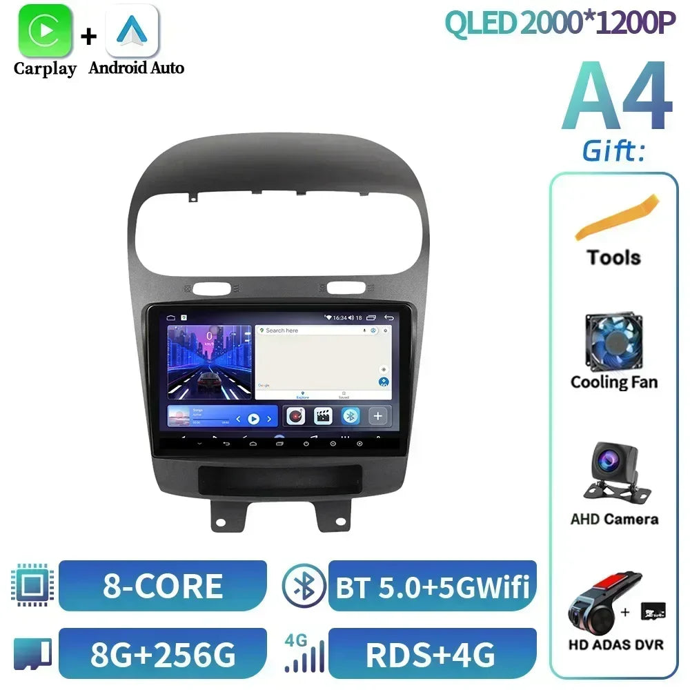 For Dodge Journey Fiat Leap Freemont 2011-2020 Car Radio Multimedia Navigation Wireless BT Carplay Touch Screen Head Unit Stereo