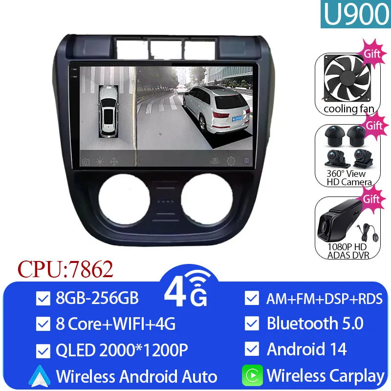 Android 14 Stereo Car Radio For VOLKSWAGEN Crossfox 2003-2009 Multimedia Video Player 4G GPS Android Auto CarPlay DSP No 2 Din