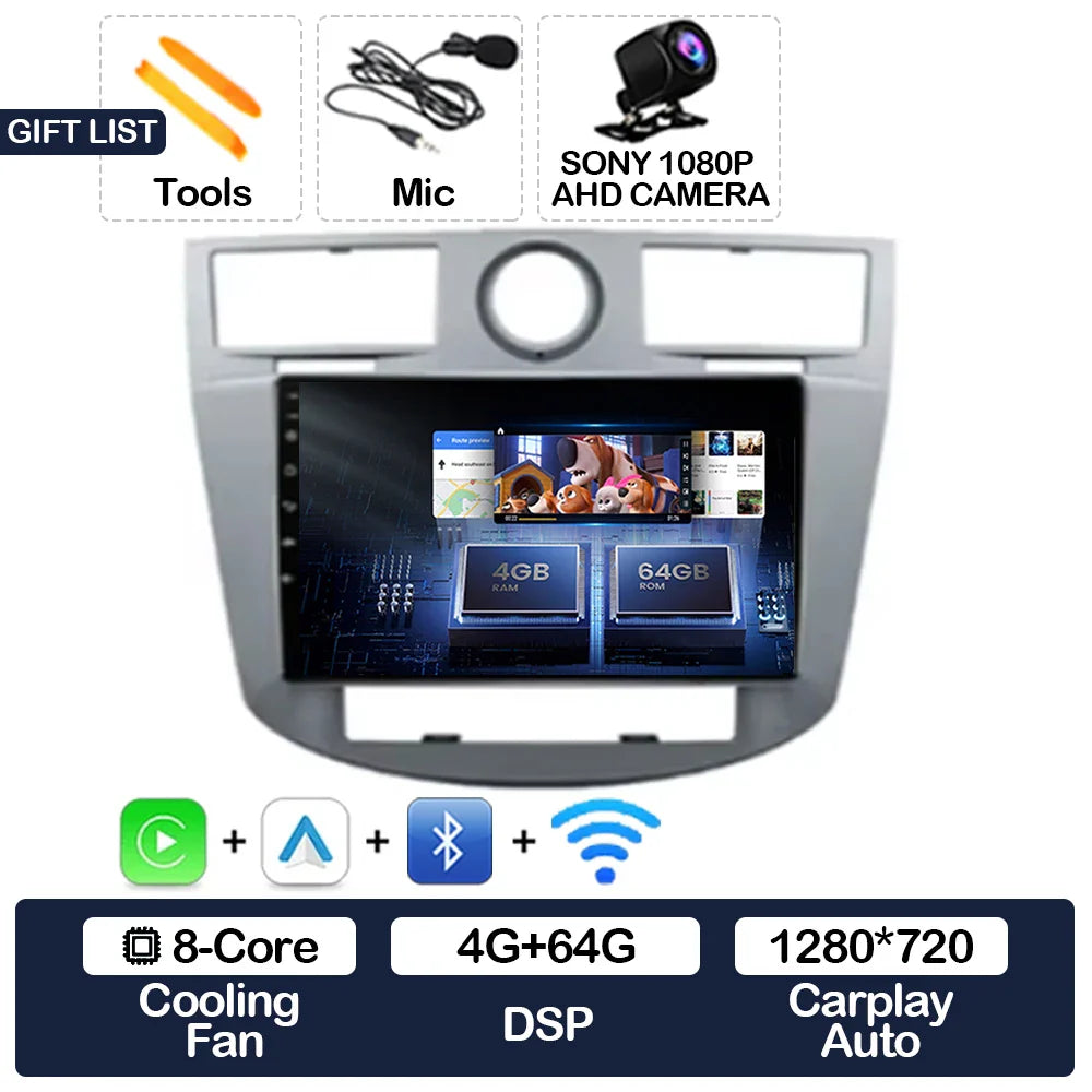 Android 15 Car Radio For Chrysler Sebring 3 JS Cirrus 2007 - 2010 GPS NAVI Multimedia Stereo Video Player 4G LTE 5G WIFI QLED BT