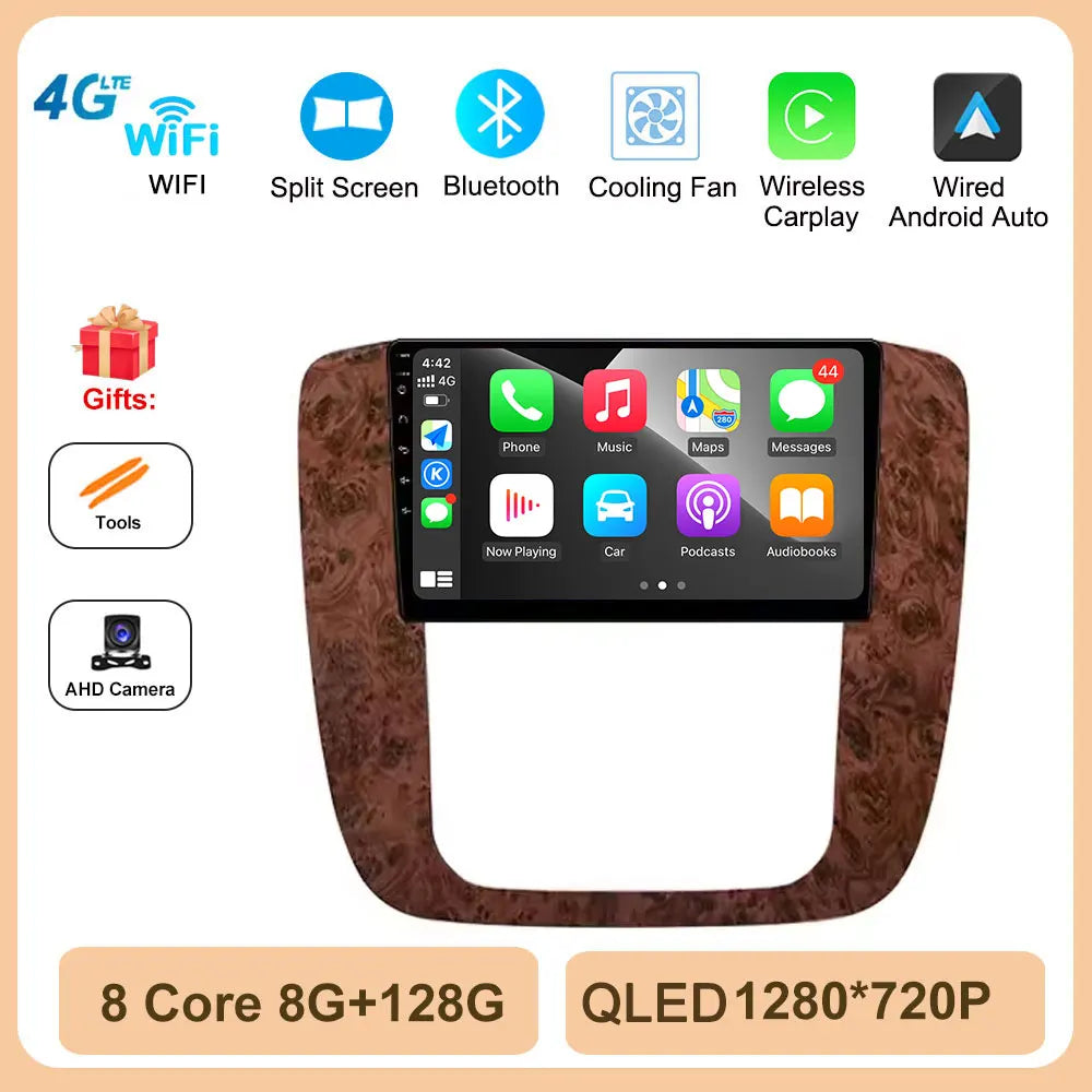 Android 14 for GMC Yukon Chevrolet Tahoe Suburban 2008-2012 Car Radio Multimedia Video Player Navigation Stereo GPS Navi 4G TOOL