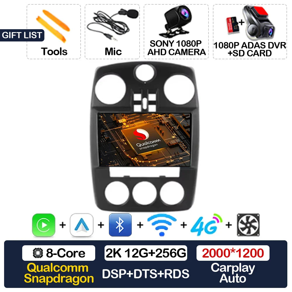 Android 15 Car Radio For Chrysler PT Cruiser 2000 - 2010 GPS NAVI BT 4G LTE 5G WIFI Multimedia Stereo Video Player Qualcomm 2DIN
