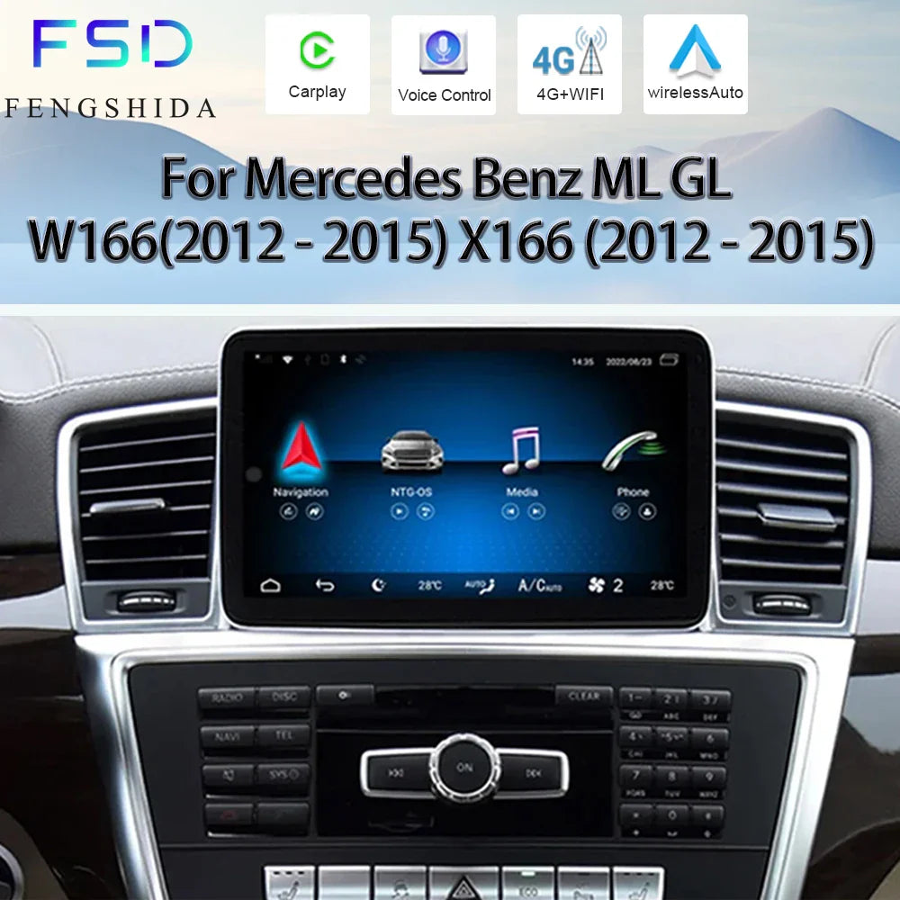For Mercedes Benz ML GL W166 X166 2012 - 2015 Android CarPlay 4G WIFI Car DVD Radio GPS Navigation Multimedia Player HD Screen