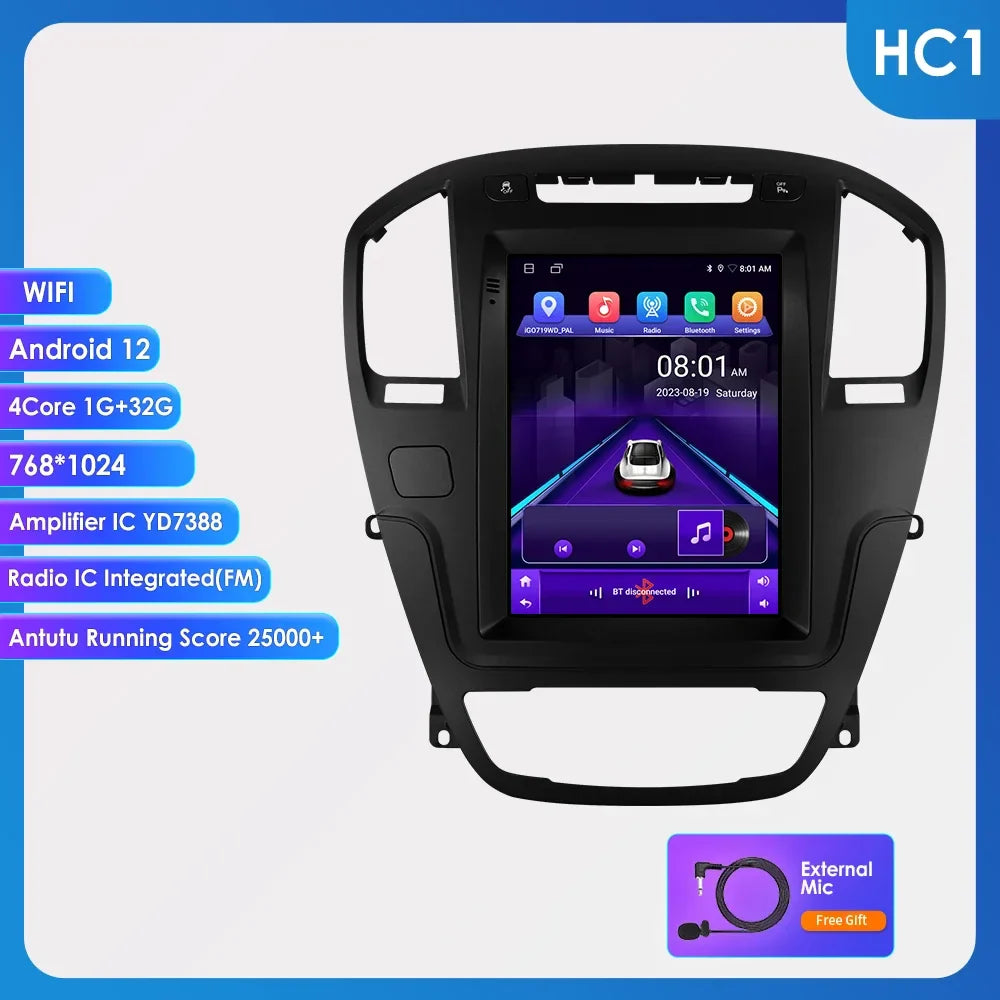 Carplay Android 13 Auto Car radio For Opel Insignia Buick Regal 2009-2013 Tesla multimedia player 9.7"7862 Head Unit GPS Stereo