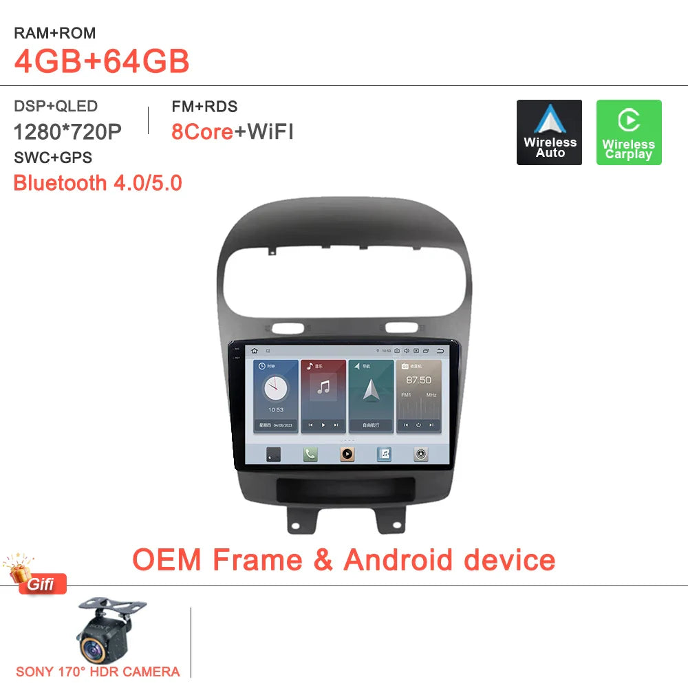 Android14 2K Incell Screen For Dodge Journey Fiat Leap 2012 - 2020 Car Dvd Auto Radio Stereo Multimedia Player GPS Navigation 5G
