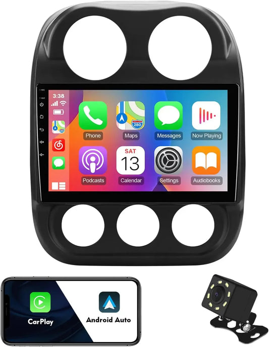 10inches Android 13 Car Stereo for Jeep Compass/Patriot 2010-2016 IPS Touchscreen Screen Car Radio with Carplay & Android Auto
