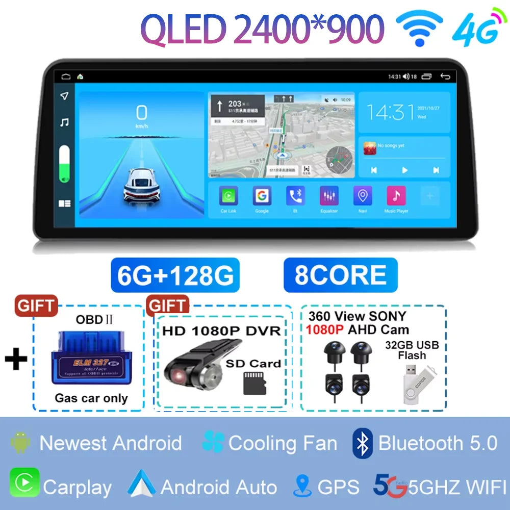 Android14 For Dodge Grand Caravan 2009-2020 Chrysler Grand Voyager 5 2011 - 2015 Car Radio Multimedia Player GPS Auto Carplay