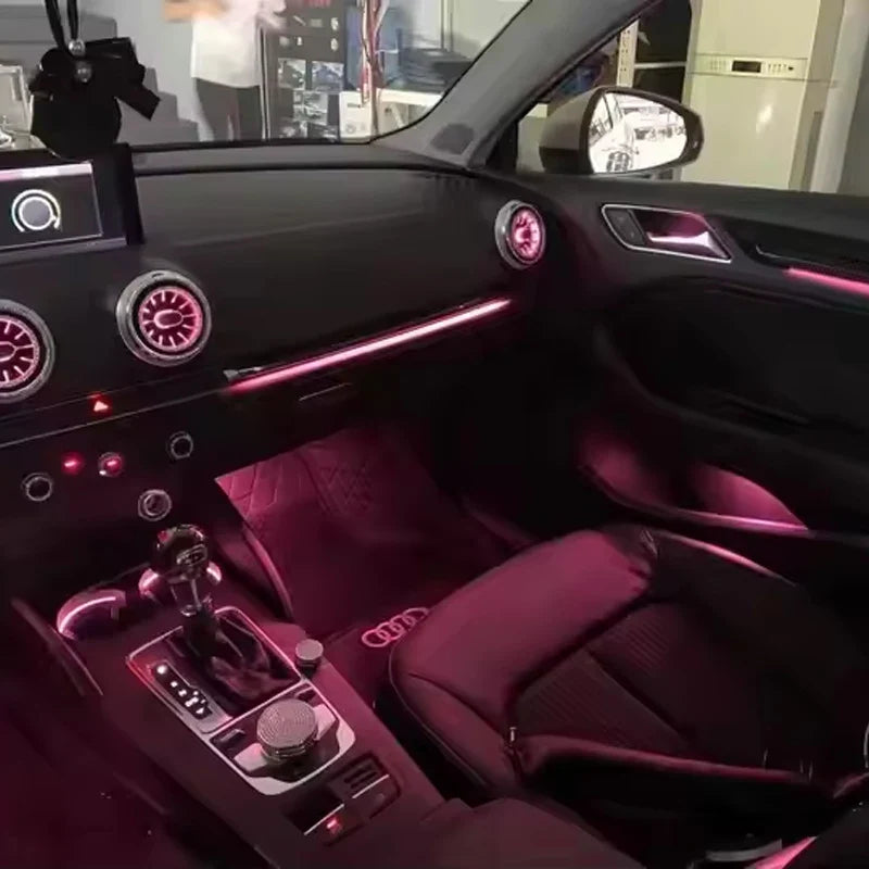 21 in 1 Ambient Lighting Car Kit For Audi A3 2013-2020 without Air Vent Dashboard Door Decoration Atmosphere Lamp by APP Control