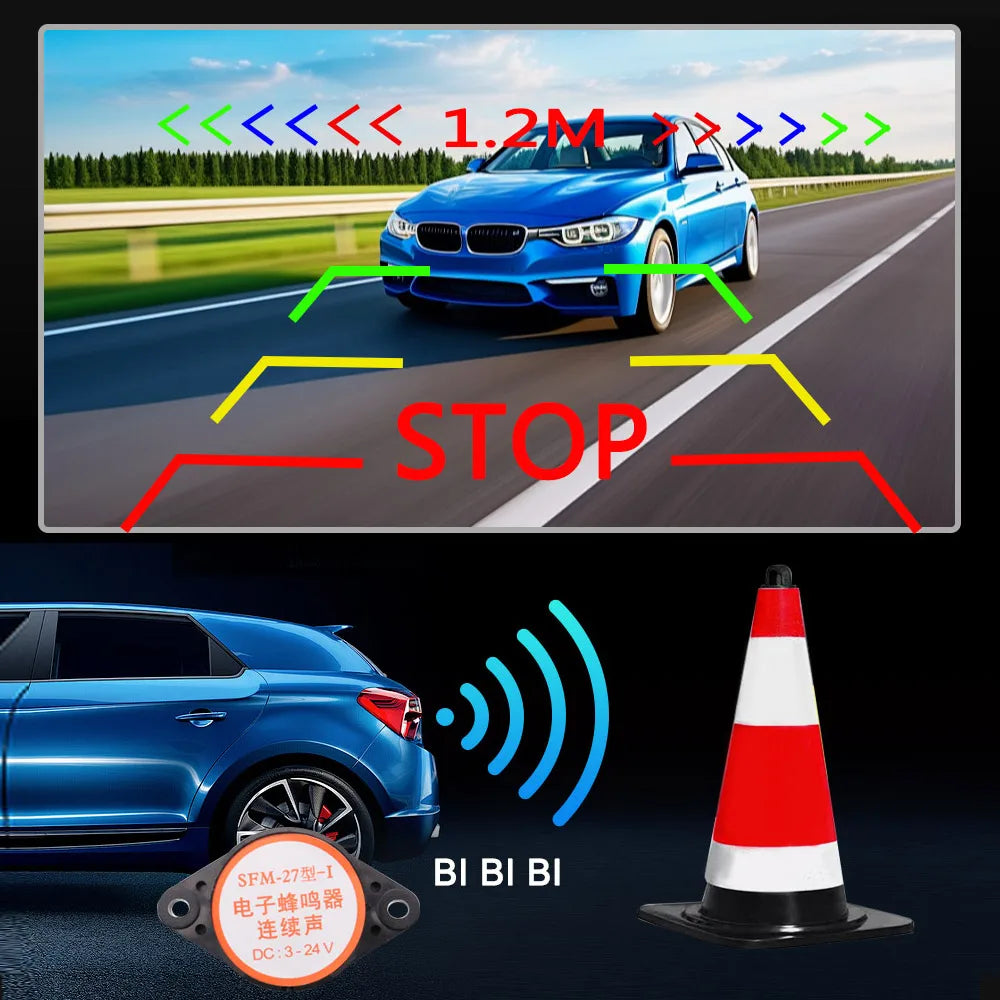 2 In 1 HD Video Night Vision Car Rear View Camera HD Clear Night Vision Radar Sensor Rearview Camera Car accessories