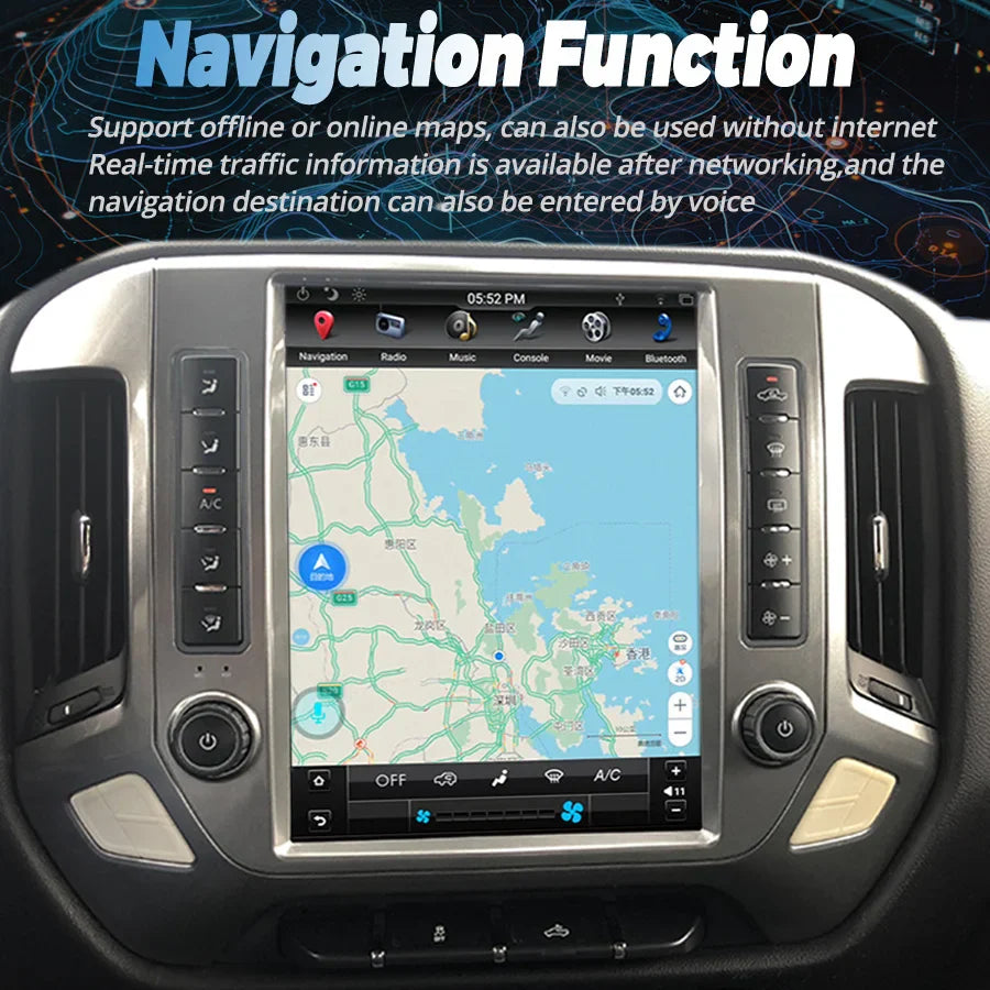 12.1inch Android Screen Radio For Chevrolet Silverado GMC SIERRA 2014 - 2018 GPS Carplay Auto Car Multimedia Video Player Stereo