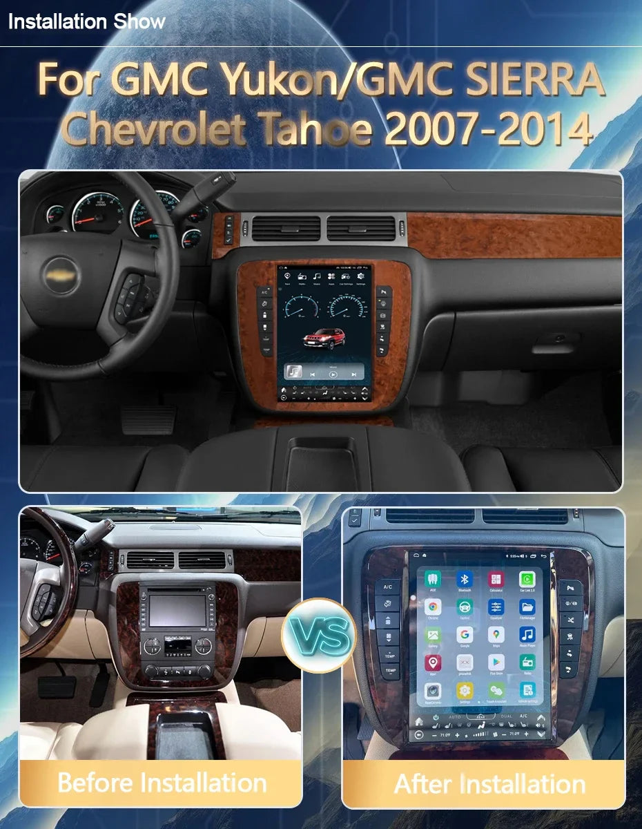 12.1" Touch Screen Android 8-Core Car GPS Navigation For GMC Yukon Chevrolet Tahoe Suburban 2007~2012 Multimedia GPS Radio Unit